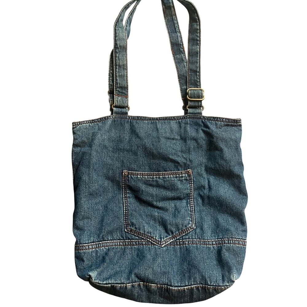 Denim tote, purse, jean pocket front